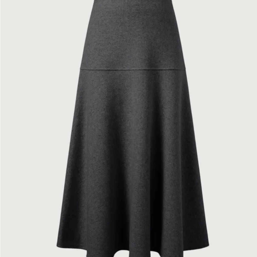 OGL CashSoft Charcoal Heather Black A-Line Skirt Medium